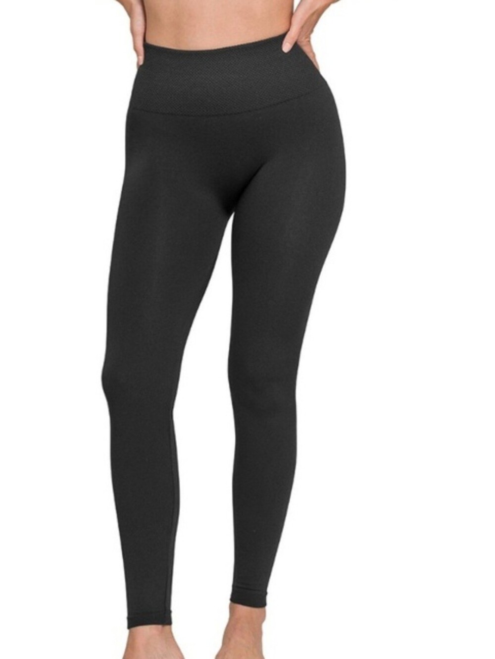 Zenana Fleece Lined Winter Leggings Blk